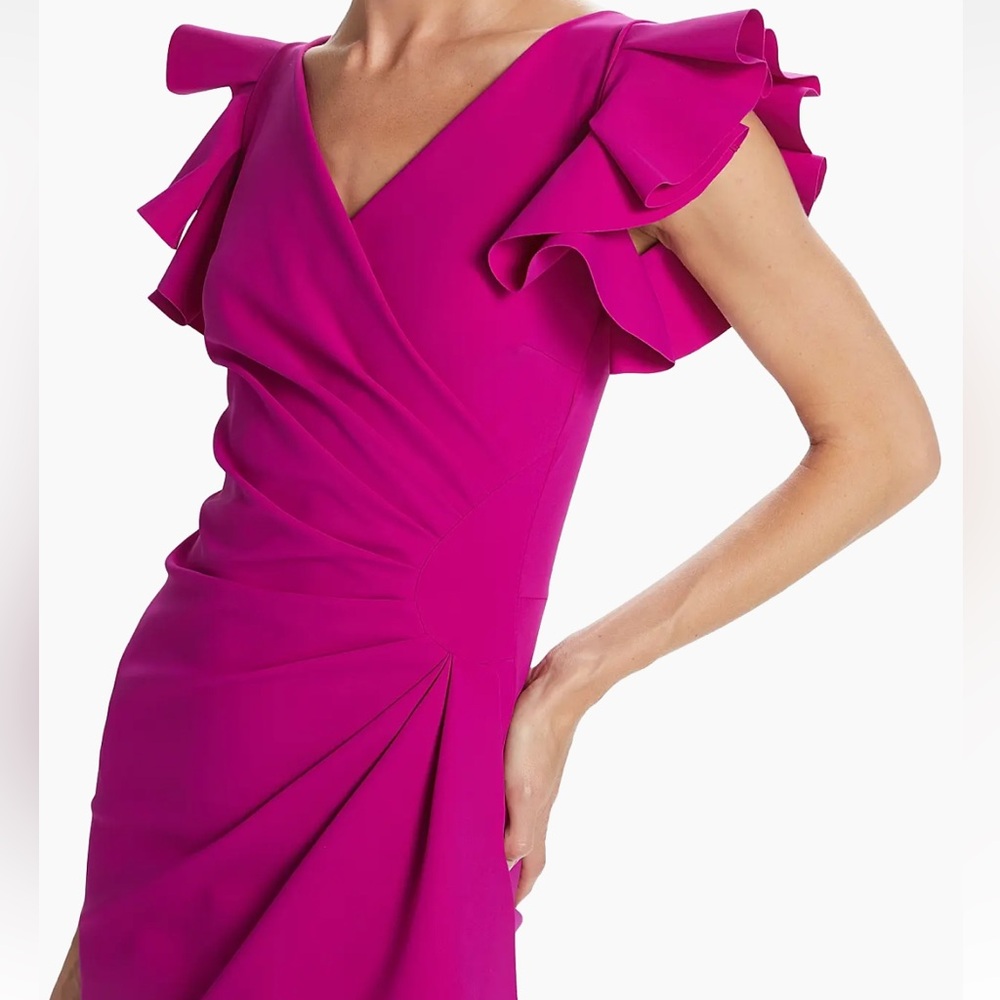 Chiara Boni La Petite Robe Beaurisse Ruffled Sheath Dress NWT Size 6 - Picture 5 of 8
